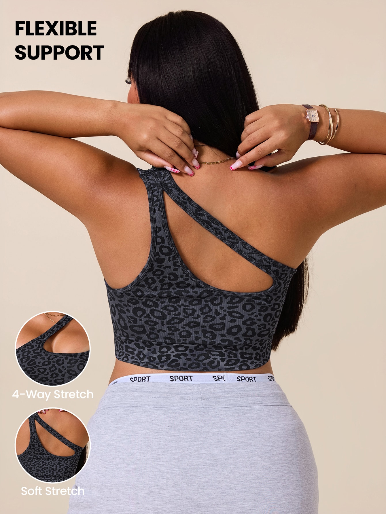 Tank Top Ribbed - Reggiseno Sportivo Asimmetrico Plus Size da
